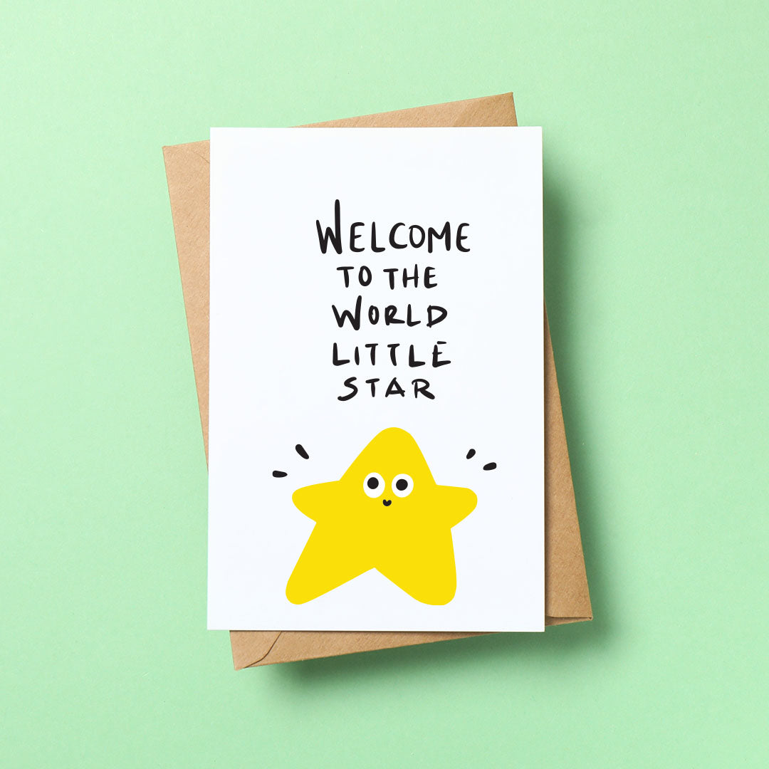 Welcome to the world little star - New born wishing card