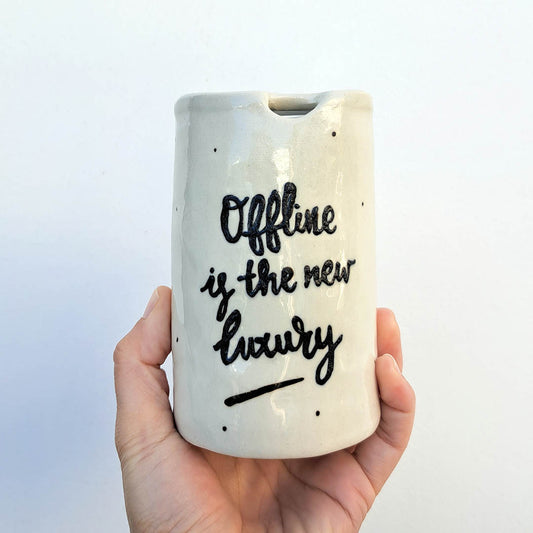 Ceramic travel mug - Offline is the new luxury