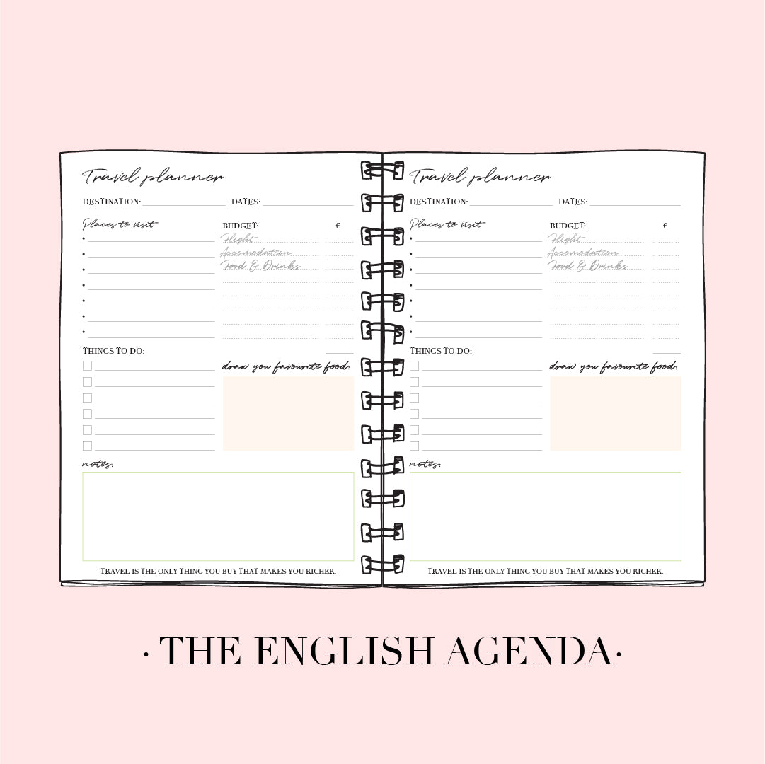 English weekly planner 2027
