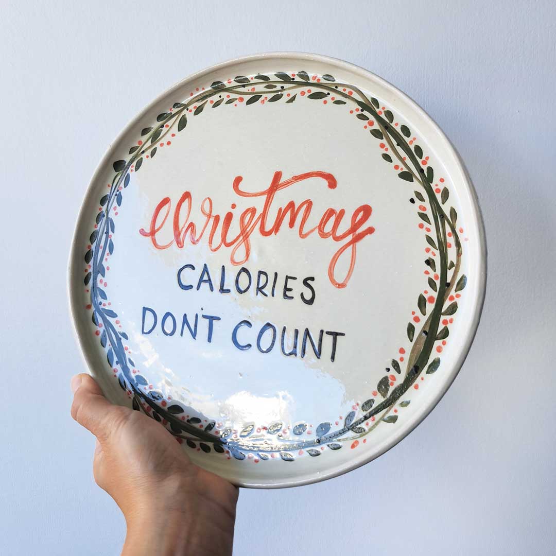 Christmas calories dont count xlarge plate