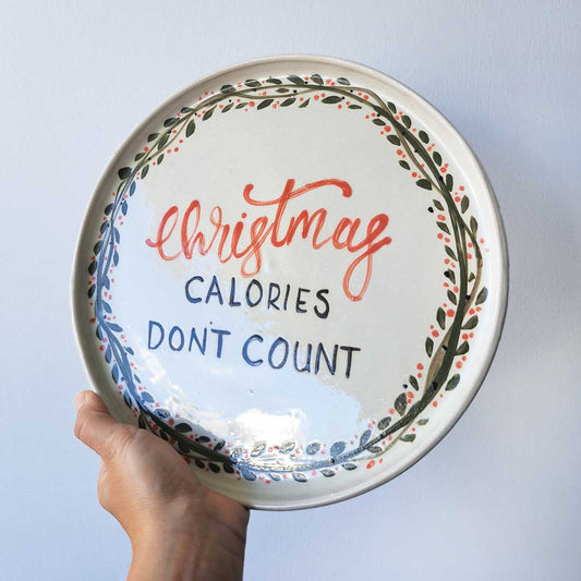Christmas calories dont count xlarge plate
