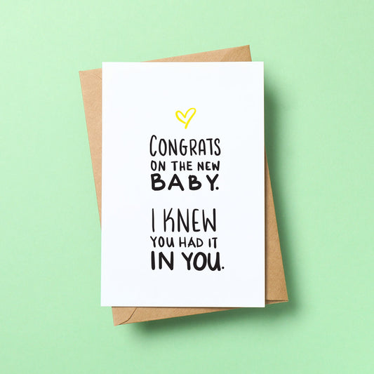 Congrats on the new baby - New born wishing card