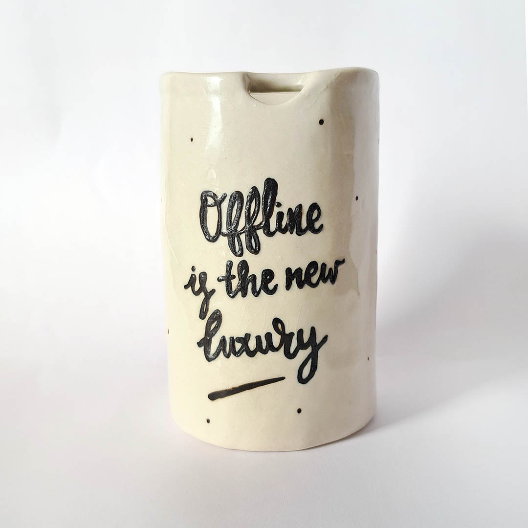 Ceramic travel mug - Offline is the new luxury